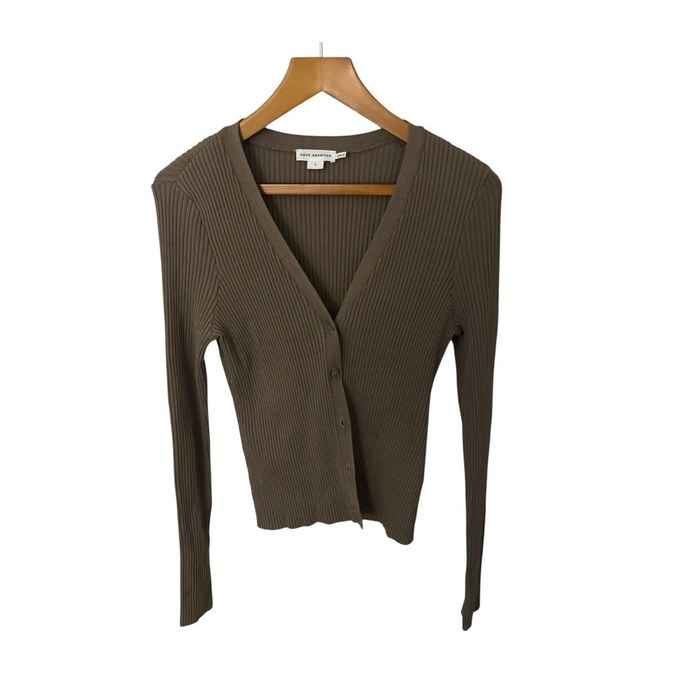 Good American Ribbed Cardigan Size L - Picture 2 of 4